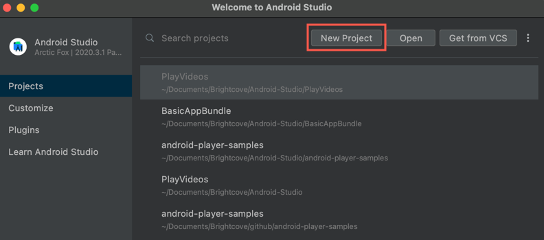 Select New Project